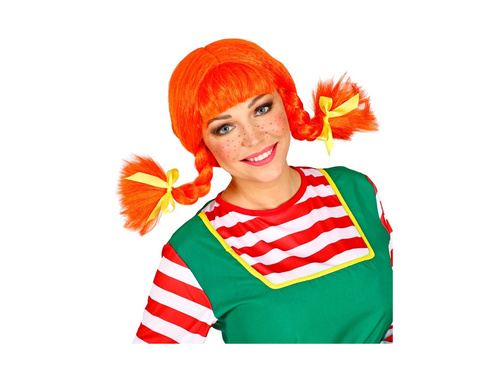 Piros lány paróka hajlítható copfokkal