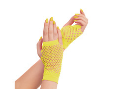 Sárga hálós kesztyű - 11 cm