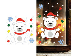 Jegesmedve ablak dekoráció karácsonyra