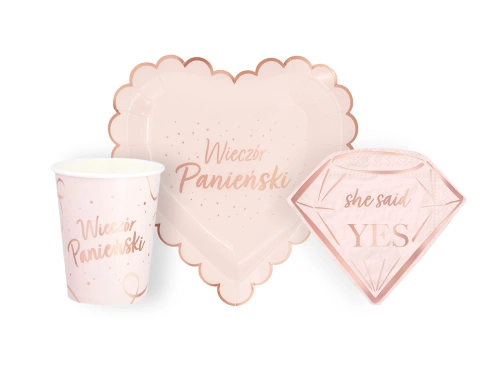 Pohár + szalvéta + papírtányér készlet Valentin-napra - 22 db.