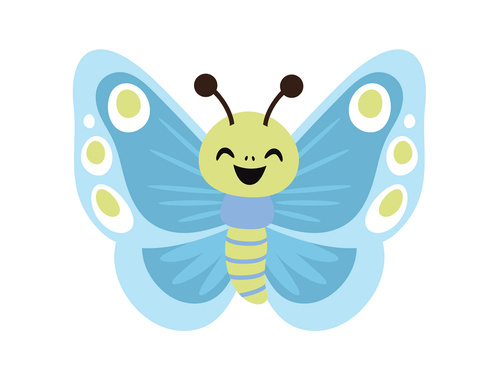 Kétoldalas dekoráció Pillangó kék - 36 x 29 cm