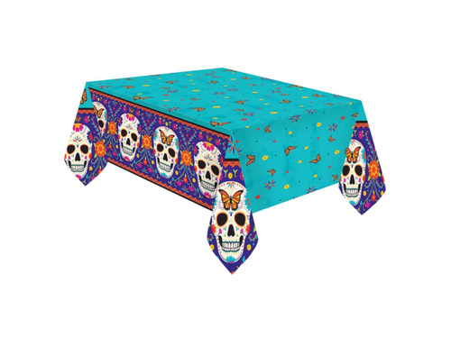 Halloween fóliás koponyás terítő - 120 x 180 cm - 1 db.
