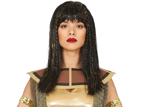 Fekete paróka aranyszínű kiemelésekkel - 1 db.