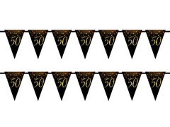 Csillogó zászlós banner 50. születésnapra - 5m