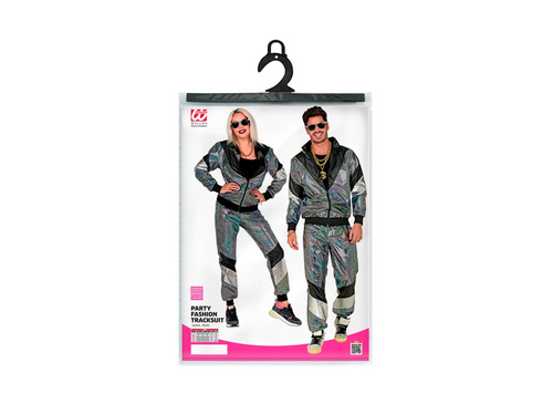 80-as évekbeli jelmez - ezüst fényvisszaverő tréningruha