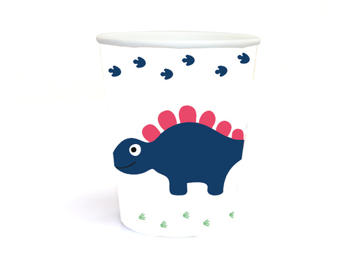 Vidám dinoszauruszok papírpoharak - 250 ml - 6 db.
