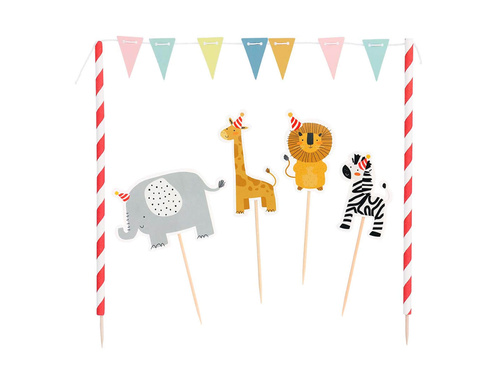 Szafari tortadíszítő szett - 5 db.