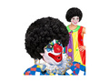 Bohóc paróka fekete haj afro