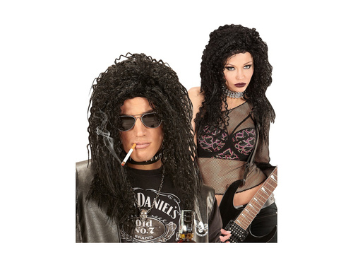 Hard Rock fekete göndör paróka