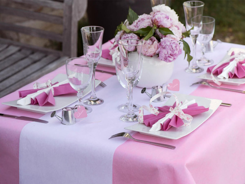 Nem szőtt asztali futó dekoráció - fehér - 30 cm x 10 m - 1 db.