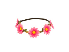 Rózsaszín virágos fejpánt