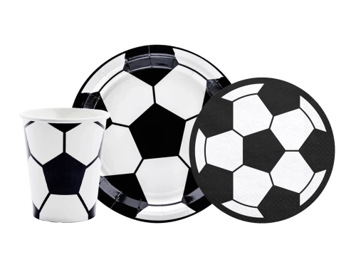 Csészék + tányérok + papírszalvéta szett Football - 44 db.