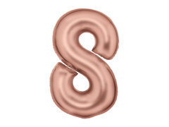 Szaténfólia lufi 8-as számú rózsaszín arany - 86 cm - 1 db.