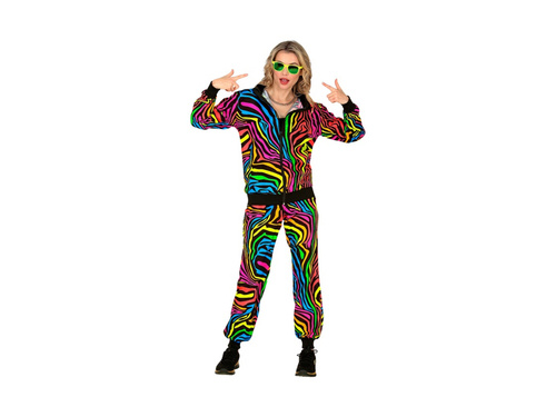 Party jelmez - neon szivárvány zebra