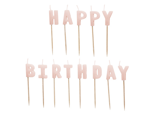 Boldog születésnapot ásó gyertyák - rózsaszín - 1 op.