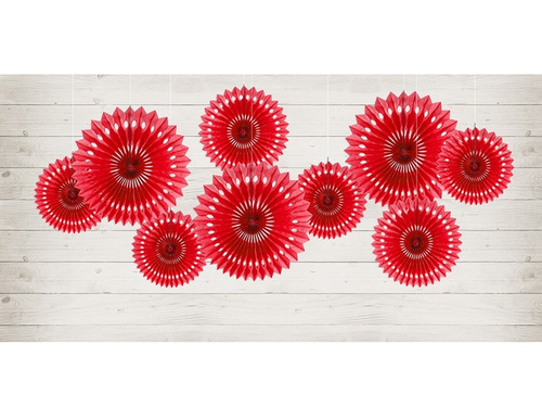 Akasztós rozetták piros - 3 db.