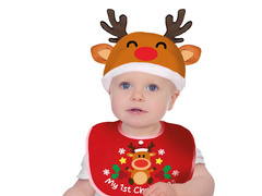 Karácsonyi mellény szett + rénszarvas sapka - 1 op.