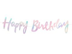 Holografikus banner Happy Birthday felirattal - 110 cm - 1 db.