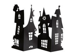 Kísértetház asztali dekoráció Halloweenre - 1 db.