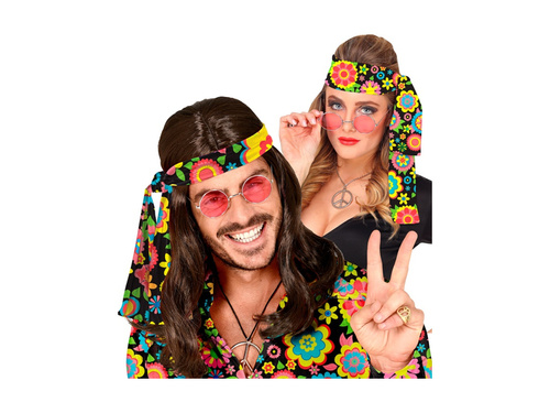 Színes virágok fejpánt 1960-as évek.