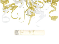 Lövőcső - arany és fehér streamerek - 25 cm - 1 db.