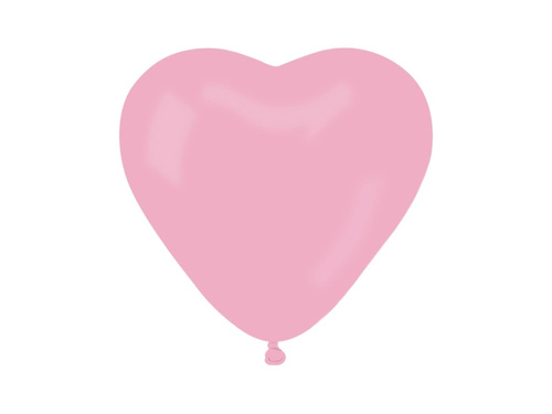 Világos rózsaszín latex szívek lufi - 10 db.