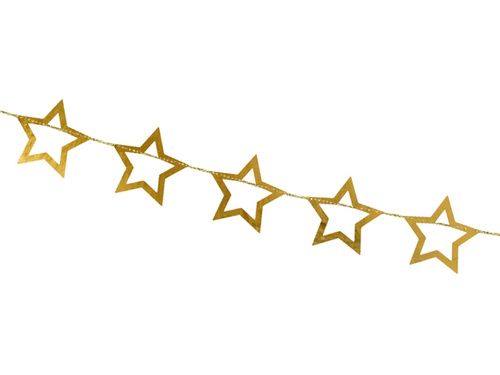 Arany csillagok banner füzér - 300 cm - 1 db.