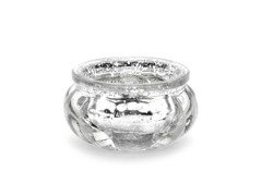 Üveg gyertyatartók - ezüst - 3 cm - 4 db.