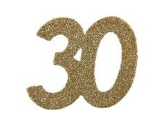 Glitteres asztali dekoráció szám 30 - 5 cm - 6 db.