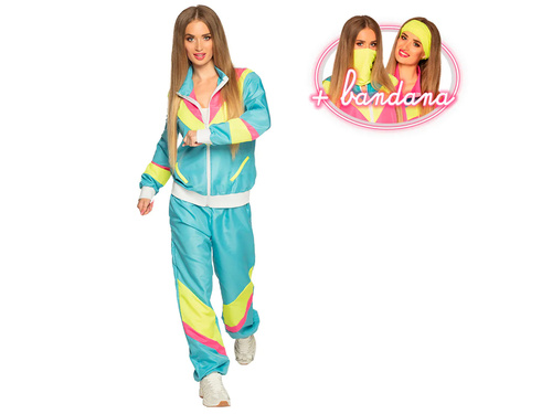 Kék tréningruha diszkó jelmez nőknek - 1 db.