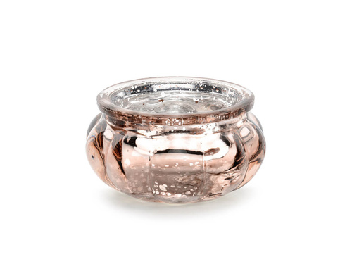 Üveg gyertyatartók - rózsaarany - 3 cm - 4 db.