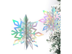 Irizáló hópehely füzér - 6 db.