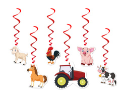 Születésnapi farm függő dekoráció - 6 db.