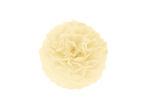 Függő pom pom virág dekoráció - krém - 25 cm - 1 db.