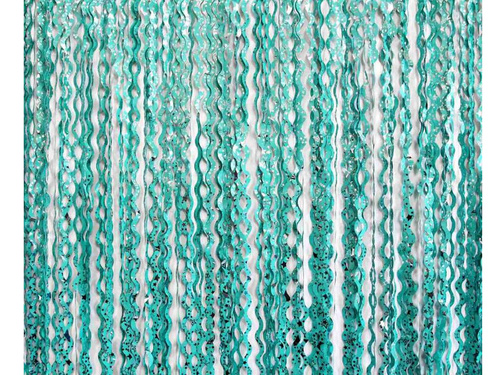 Türkiz spirál függöny csillagokkal - 100 x 200 cm