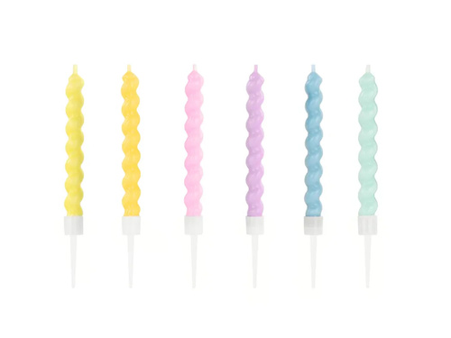 Színes születésnapi gyertyák - 8,5 cm - 6 db.