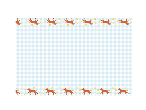 Asztalterítő szett + poharak + tányérok + papírszalvéták Lovak - 37 db.