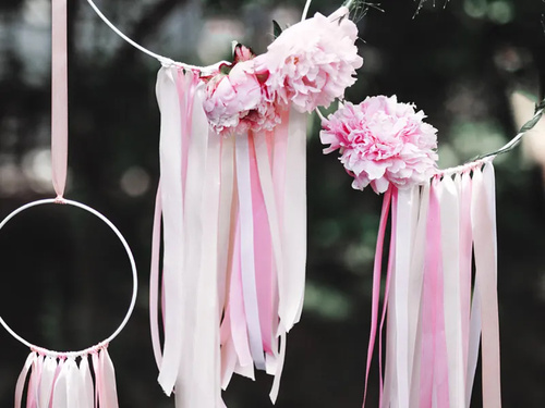 Szatén szalag, világos barack, 6 mm / 25 m, 1 db.