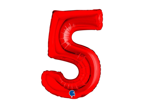 Fólia lufi 5 piros - 14" - 1 db.