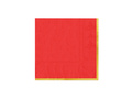 Piros papírszalvéta aranyszegéllyel - 33 cm - 10 db.