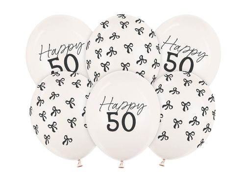 Latex lufik készlet 50. születésnapra - 30 cm - 6 db.