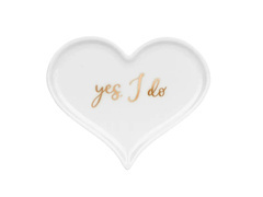 Porcelán jegygyűrűs tányér Szív - 1 db.