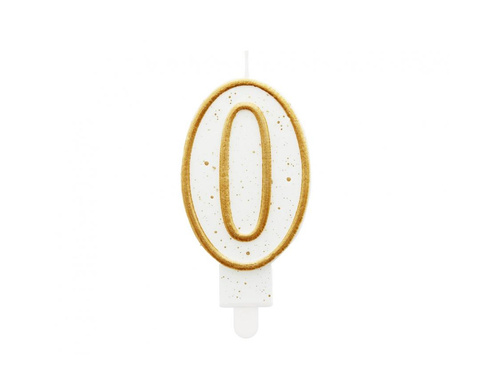 Számgyertya arany peremmel és csillámmal - 0 - 1 db.