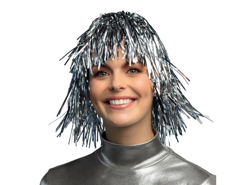 Ezüst fóliás paróka - 1 db.