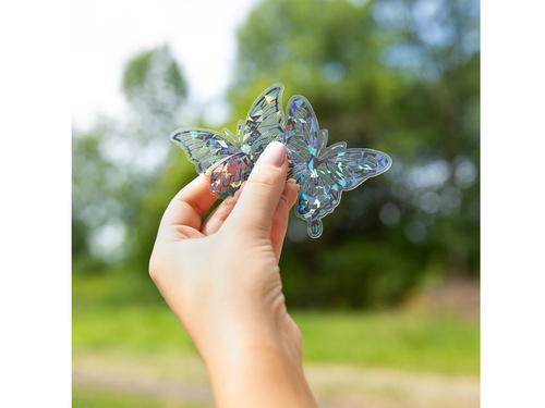 Holografikus pillangó matricák fekete - 12 db.