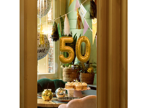 Öntapadós dekoráció ötös szám arany - 1 db.