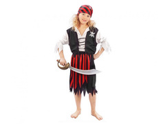 Csíkos kalóz jelmez - 1 db.