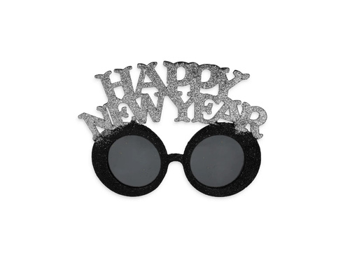 Boldog új évet szemüveg fekete és ezüst - 1 db.