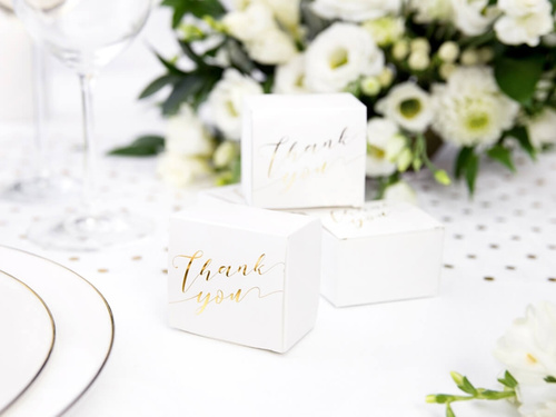 Vendégdobozok arany köszönöm felirattal - 10 db.