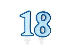 Kék számgyertyák - 18 - tizennyolc - 2 db.